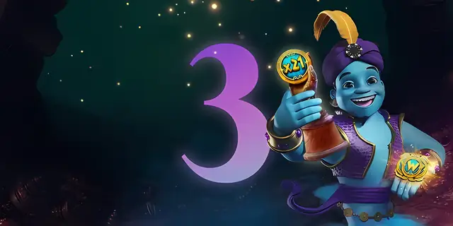 Golden Genie Casino: third deposit tier at 150% up to £1,000 with 25 free spins